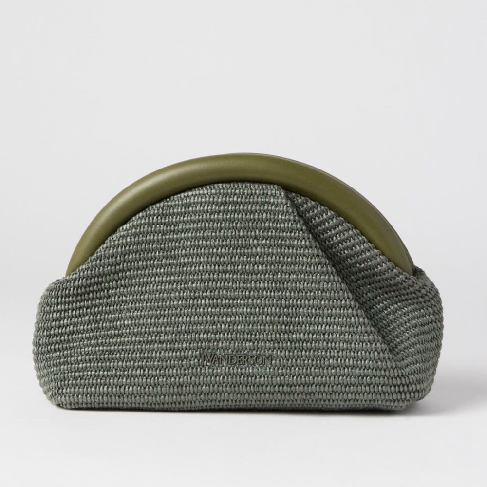 JW Anderson Green Woven Bumper Clutch